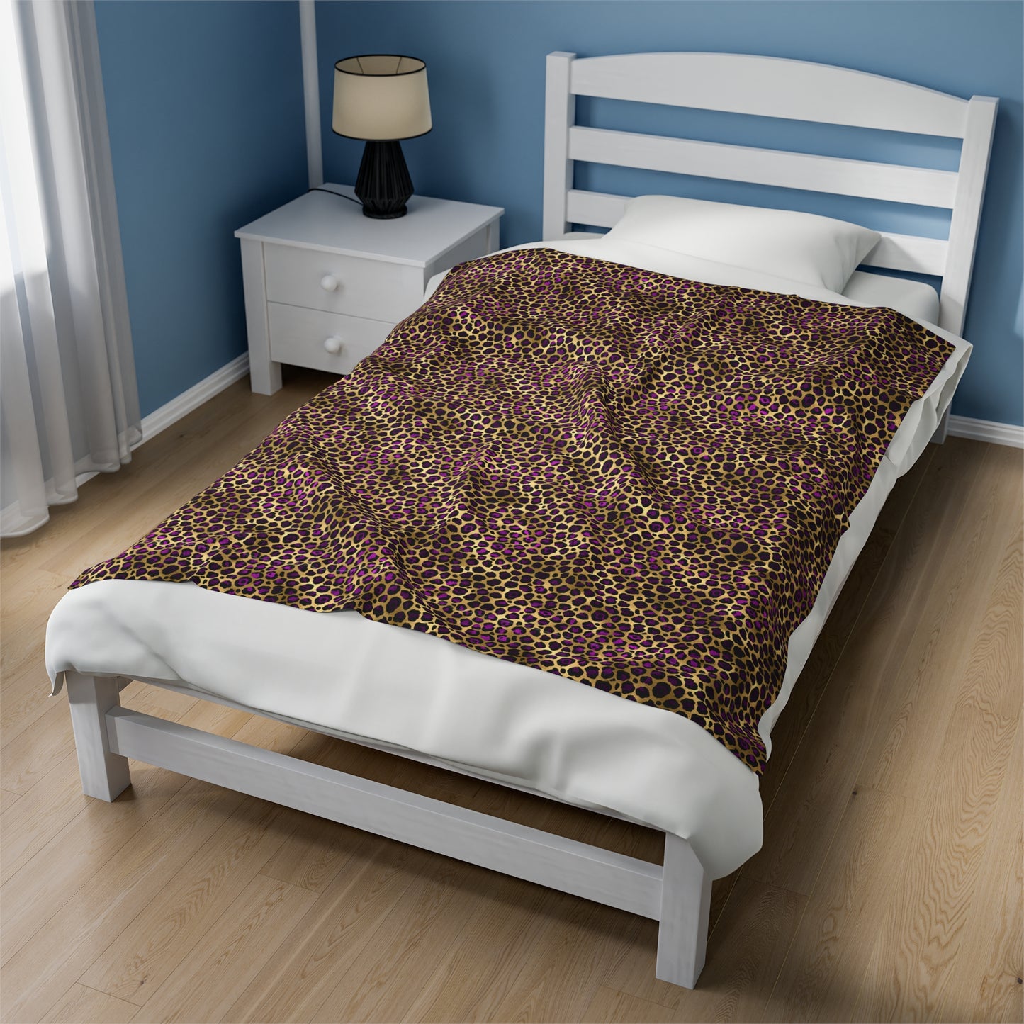 Leopard Velveteen Plush Blanket | Soft, Exotic, Luxurious and Comforting | Available in Multiple Sizes