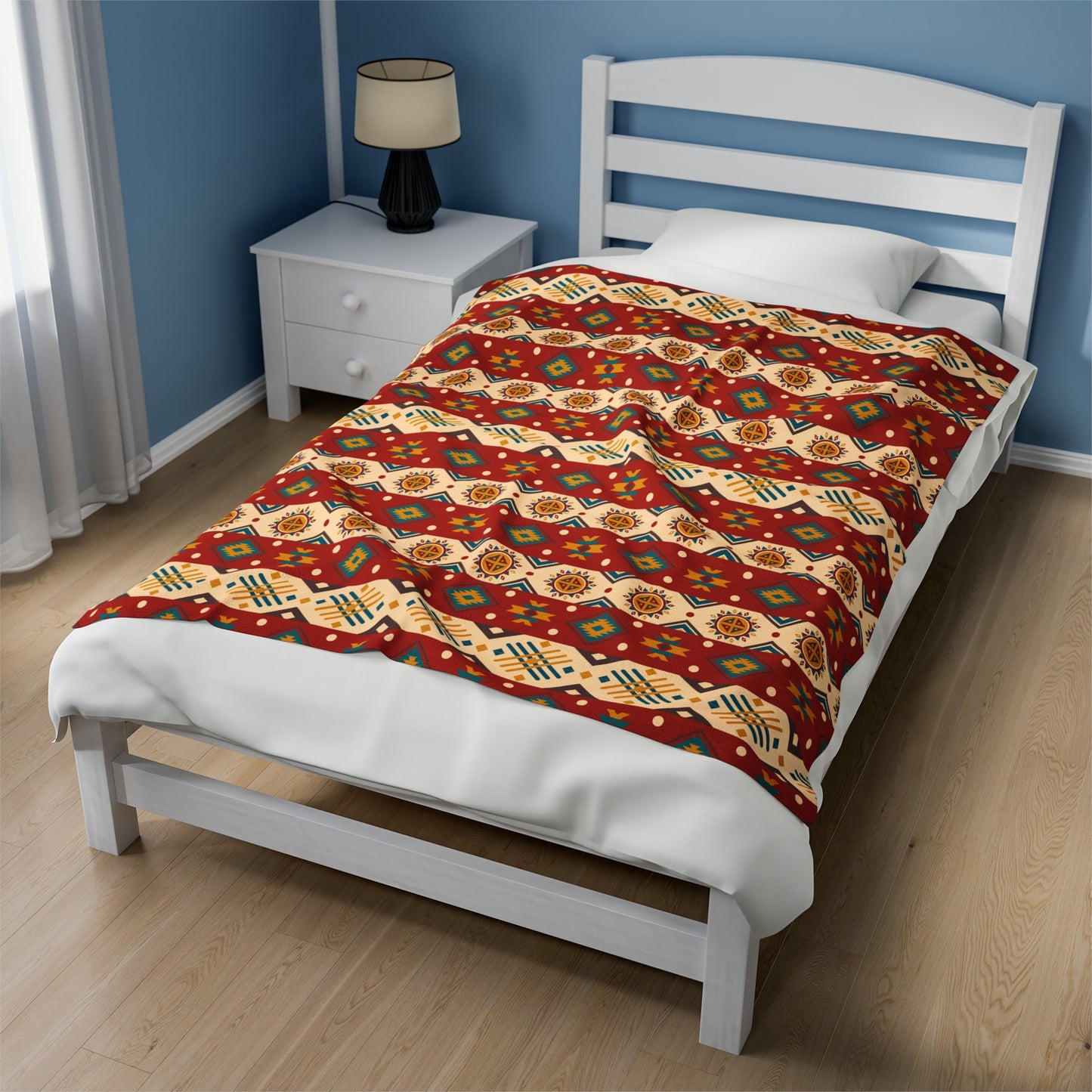 Aztec Velveteen Plush Blanket | Soft, Luxurious, Cultural, and Comforting | Available in Multiple Sizes