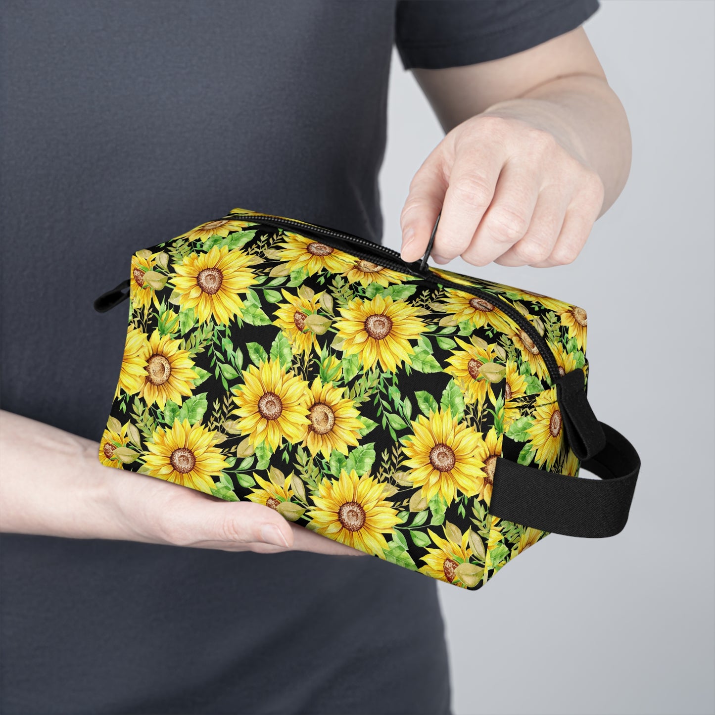 Sunflower Toiletry Bag | Cheerful & Durable Organizer | Water-Resistant for Travel, Camping, College