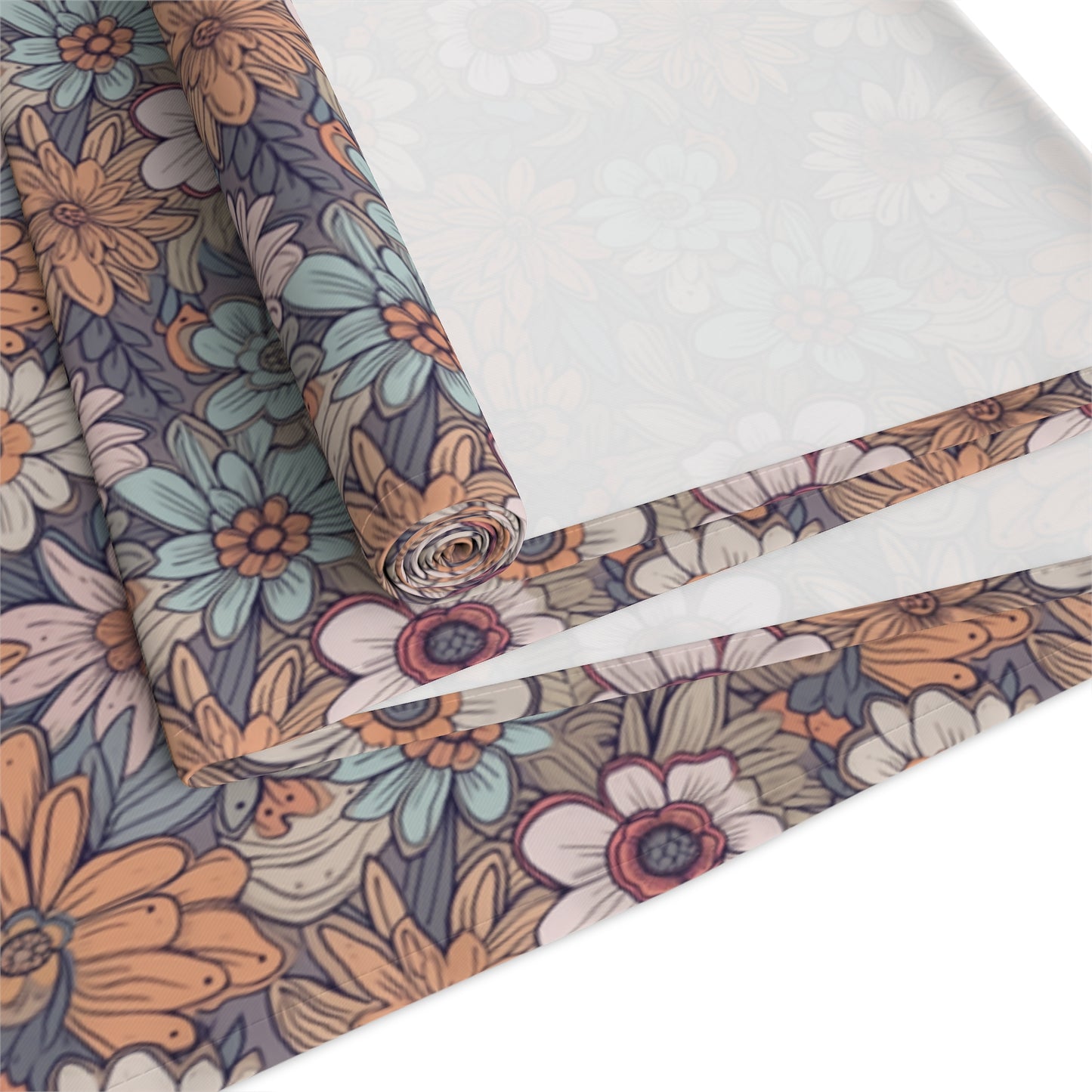 Boho Floral Table Runner - Vibrant Designs in Cotton Twill or Polyester - Ideal for Natural Home Decor