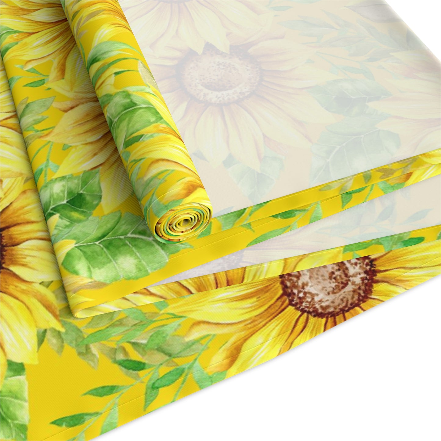 Sunflower Print Table Runner - Bright and Cheerful, Cotton Twill or Polyester - Perfect for Sunny Home Decor