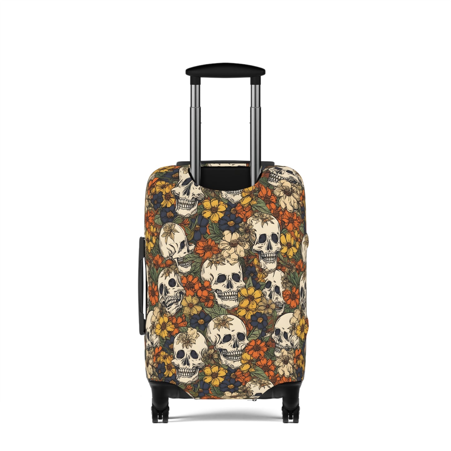 Floral Skull Luggage Cover - Stylish Skull Suitcase Cover