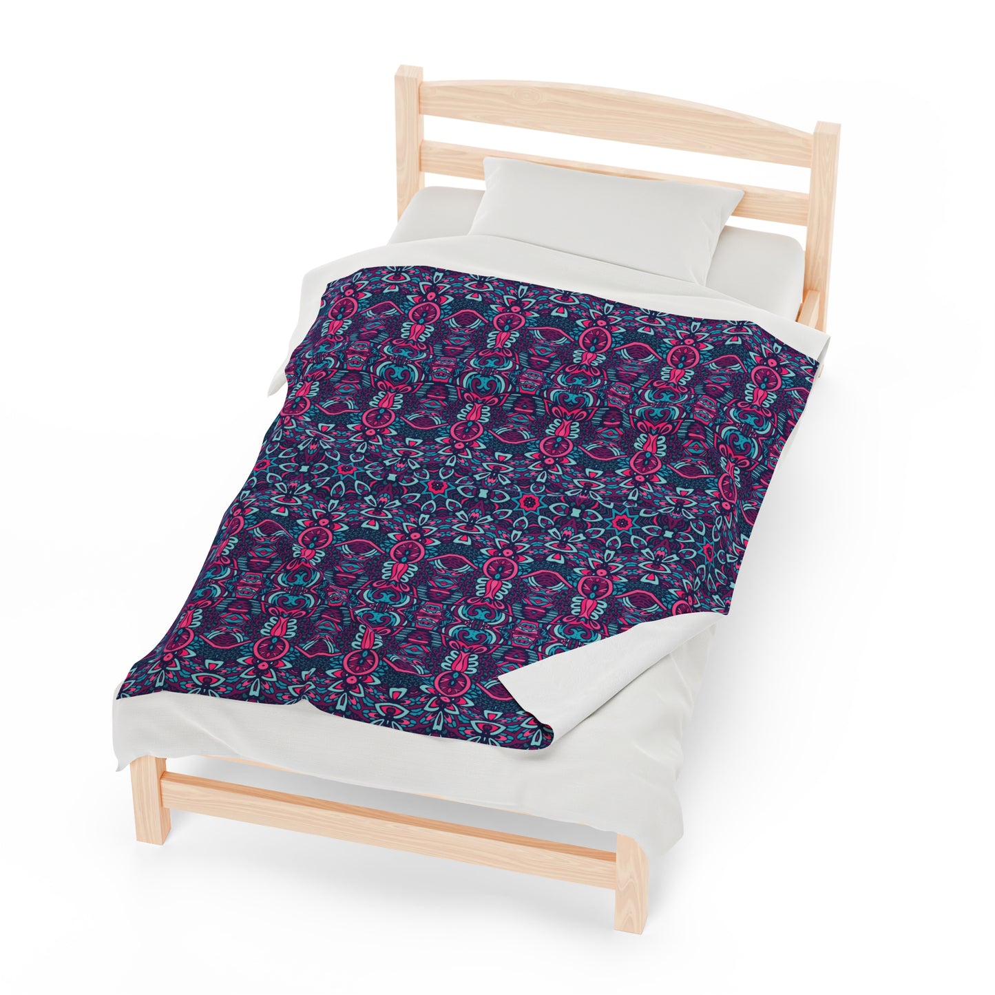 Mandala Velveteen Plush Blanket | Soft, Spiritual, Luxurious and Comforting | Available in Multiple Sizes