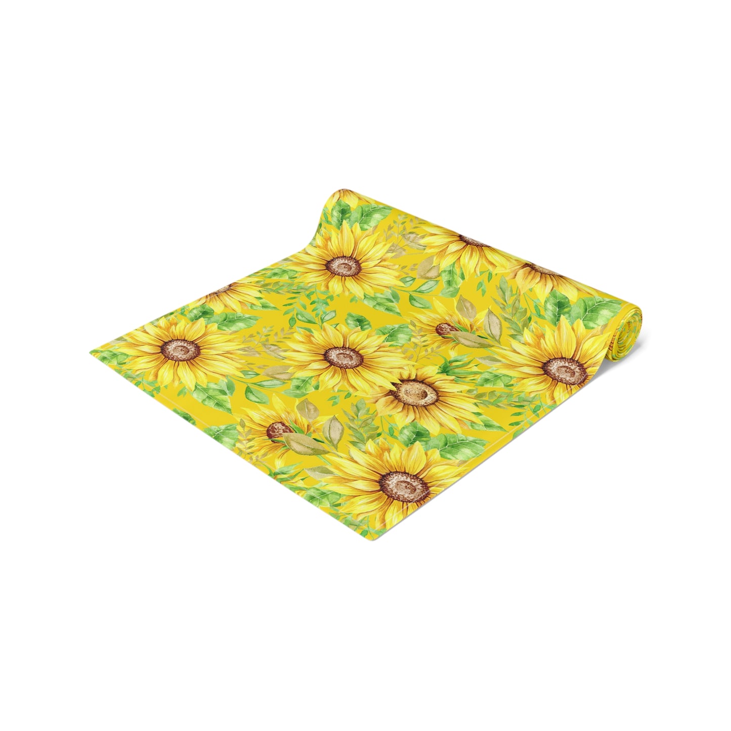 Sunflower Print Table Runner - Bright and Cheerful, Cotton Twill or Polyester - Perfect for Sunny Home Decor