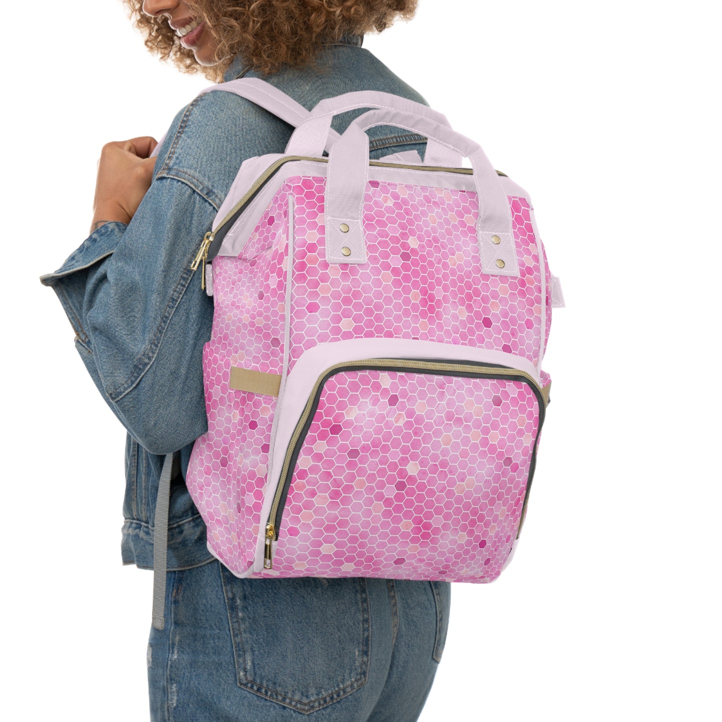 Honey Bee Diaper Backpack - Eco-Friendly & Stylish Baby Bag with Buzzing Bee Motifs, Perfect for Nature-Loving Parents