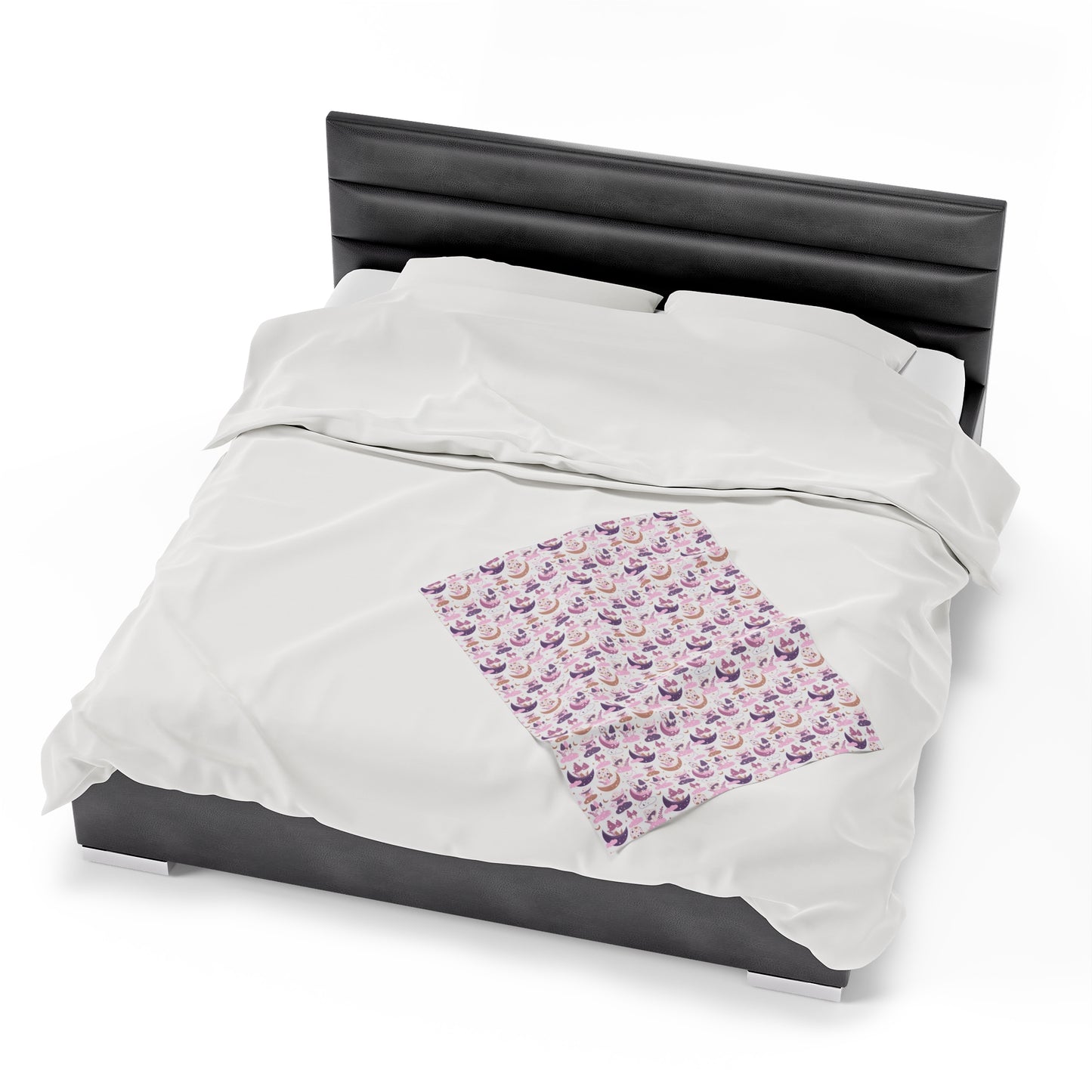 Mushroom Velveteen Plush Blanket | Soft, Whimsical, Luxurious and Comforting | Available in Multiple Sizes