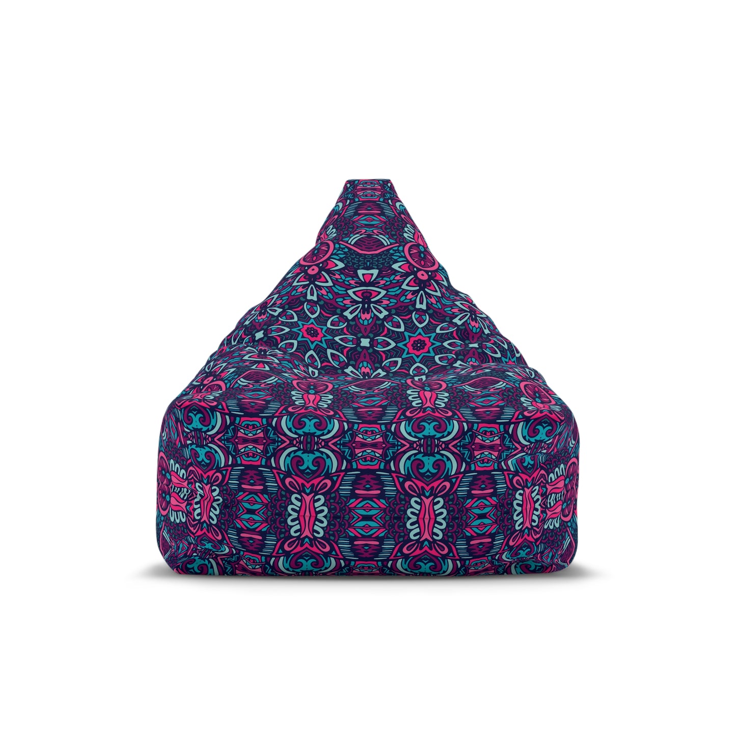 Mandala Bean Bag Chair Cover - Premium Polyester, Secure Zipper, 2 Sizes, Bohemian Design