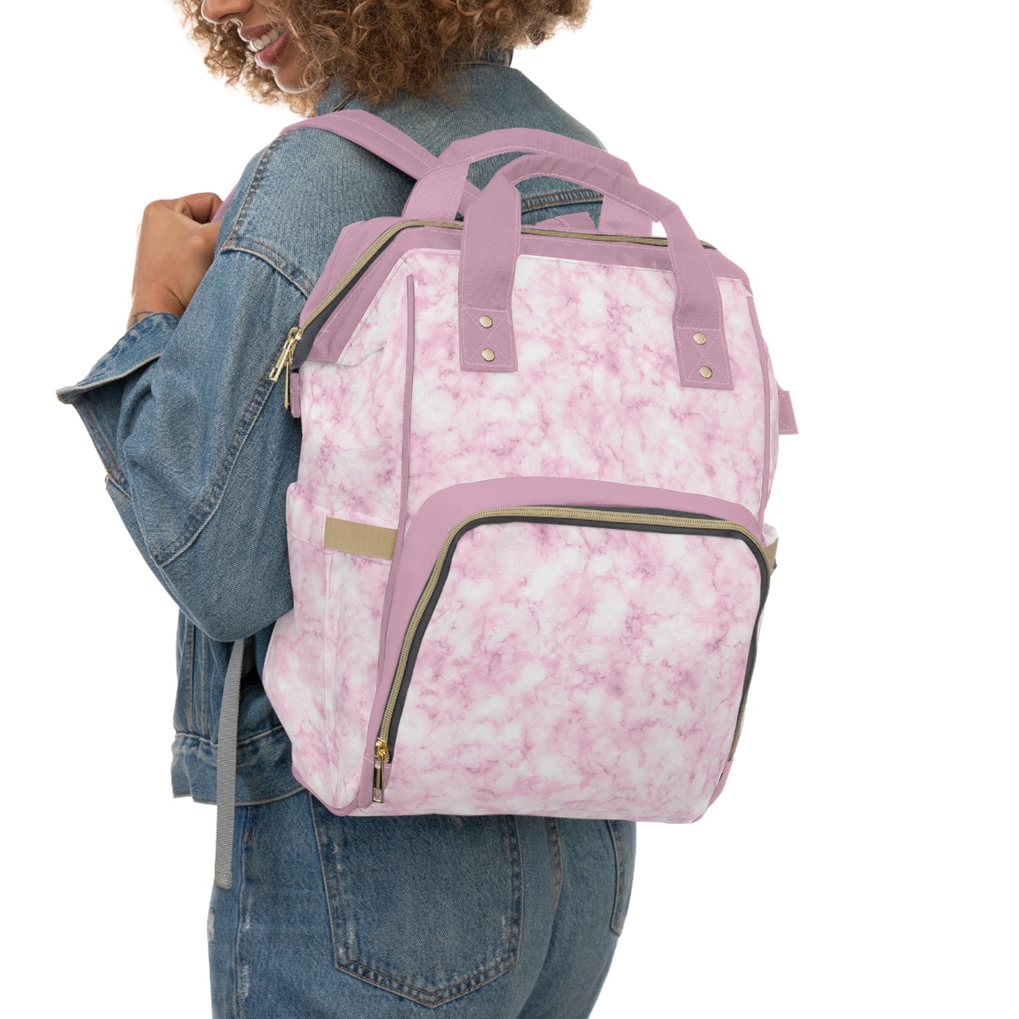 Marble Diaper Backpack - Multifunctional & Durable Nappy Bag with Elegant Marble Patterns, Perfect for Stylish Parents