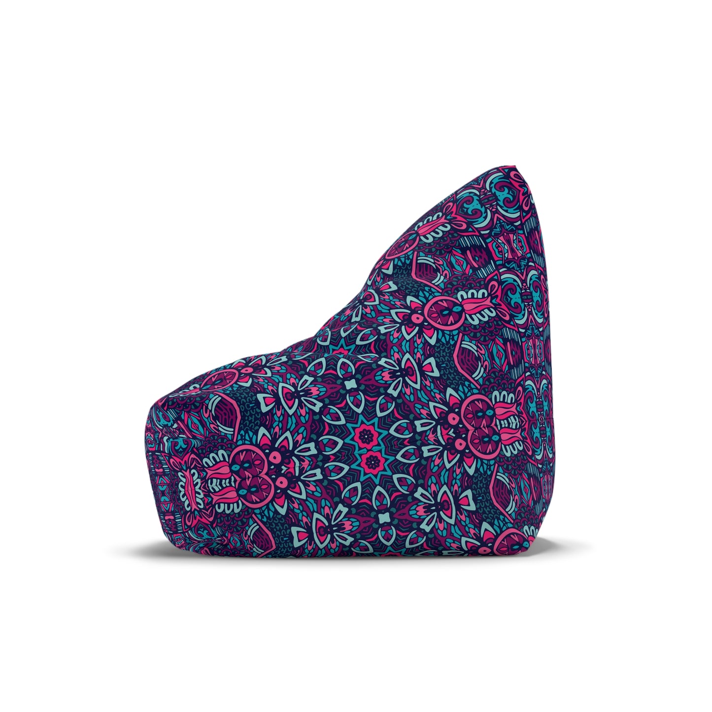 Mandala Bean Bag Chair Cover - Premium Polyester, Secure Zipper, 2 Sizes, Bohemian Design