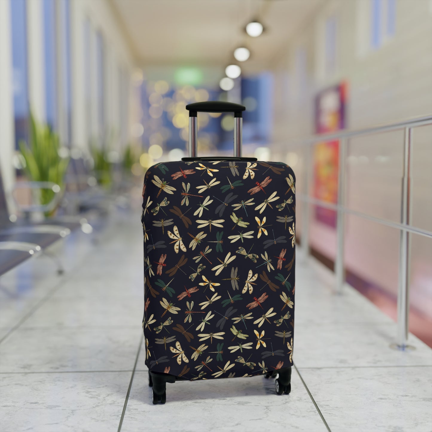 Dragonfly Luggage Cover - Insect Print Suitcase Protector