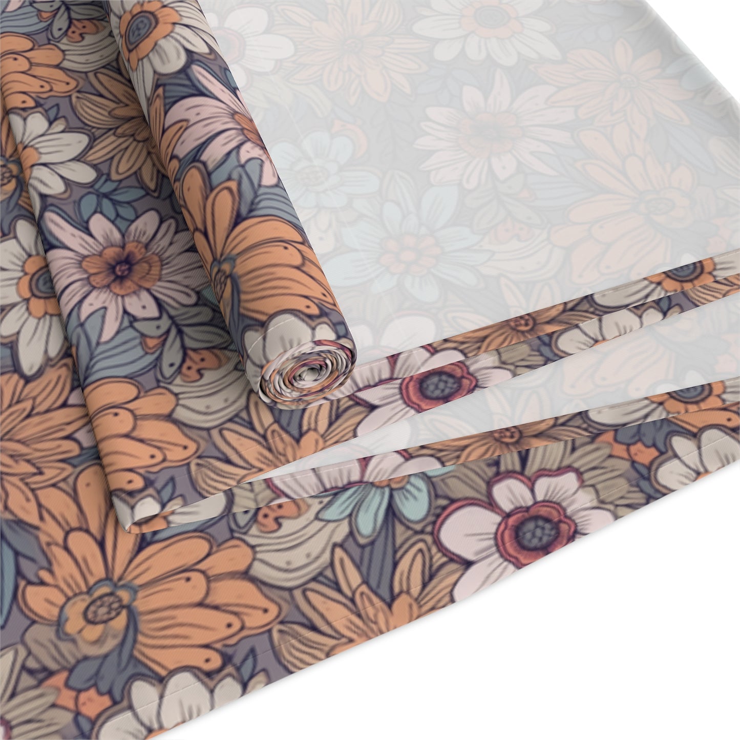 Boho Floral Table Runner - Vibrant Designs in Cotton Twill or Polyester - Ideal for Natural Home Decor