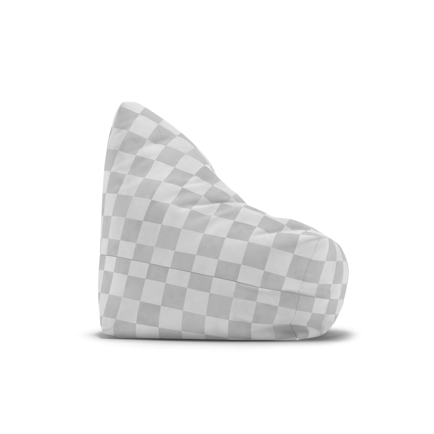 Pastel Checkers Bean Bag Chair Cover - Soft-Touch Polyester Slipcover with Secure Zip