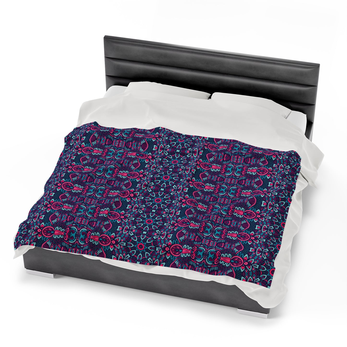 Mandala Velveteen Plush Blanket | Soft, Spiritual, Luxurious and Comforting | Available in Multiple Sizes