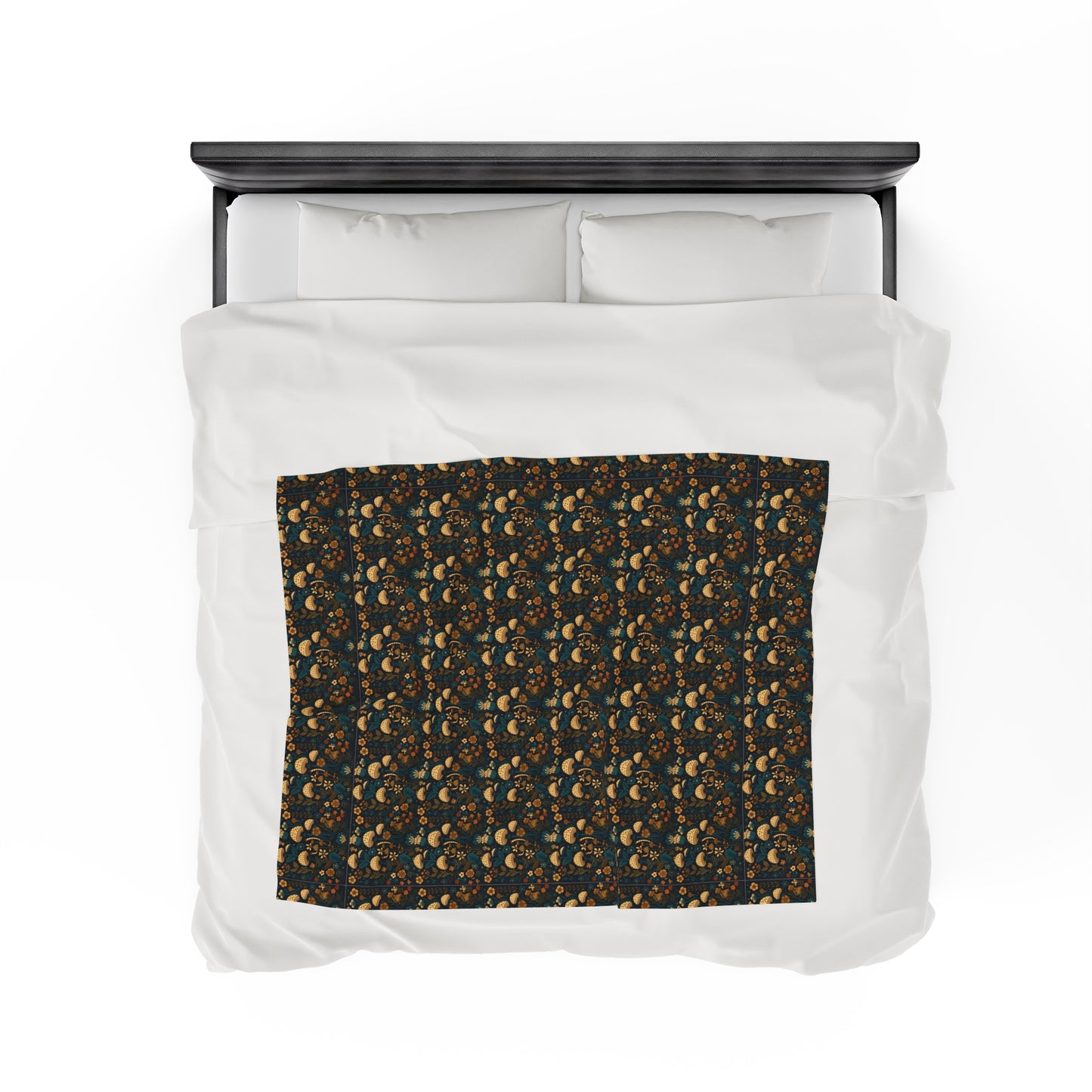 Mushroom Velveteen Plush Blanket | Soft, Whimsical, Luxurious and Comforting | Available in Multiple Sizes