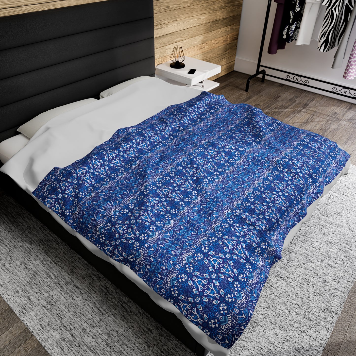 Mandala Velveteen Plush Blanket | Soft, Spiritual, Luxurious and Comforting | Available in Multiple Sizes
