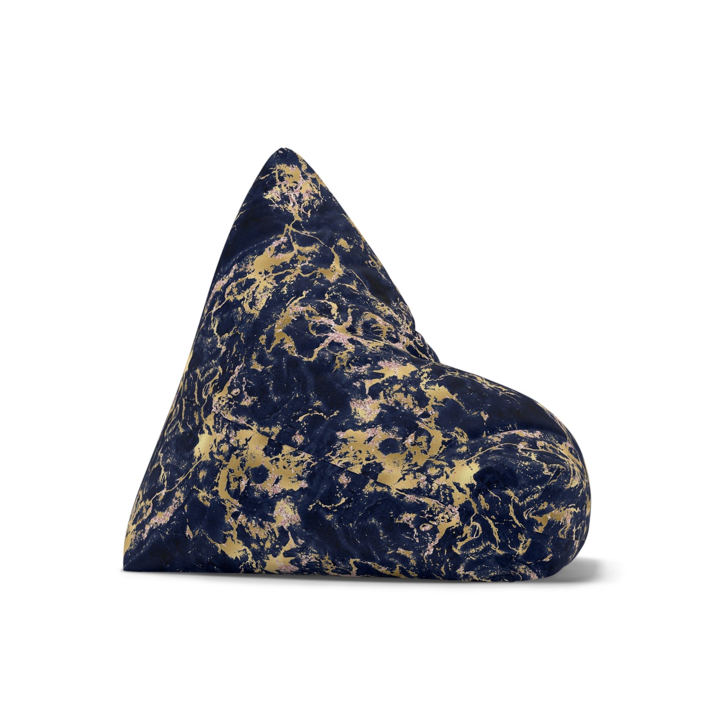 Marble Print Bean Bag Chair Cover - Elegant Polyester Slipcover with Secure Zip - Fits Various Sizes