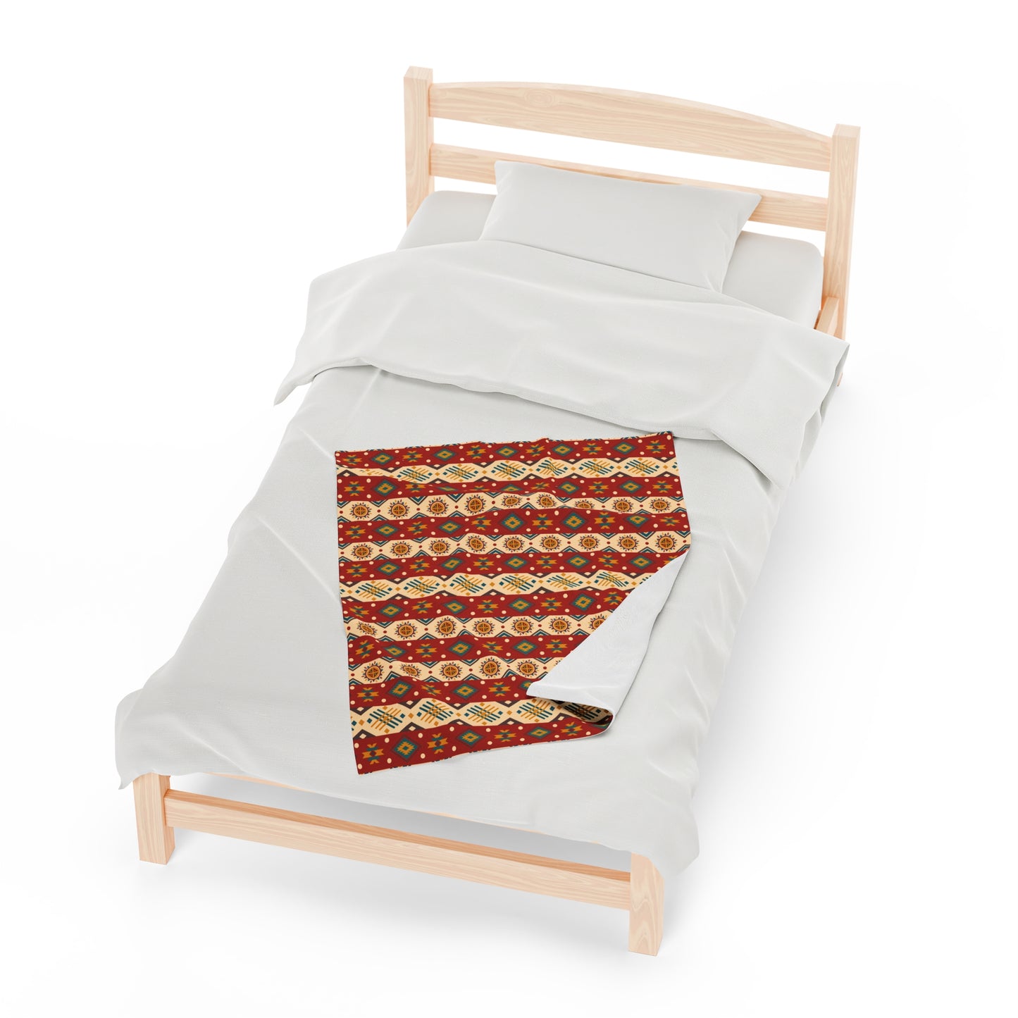 Aztec Velveteen Plush Blanket | Soft, Luxurious, Cultural, and Comforting | Available in Multiple Sizes