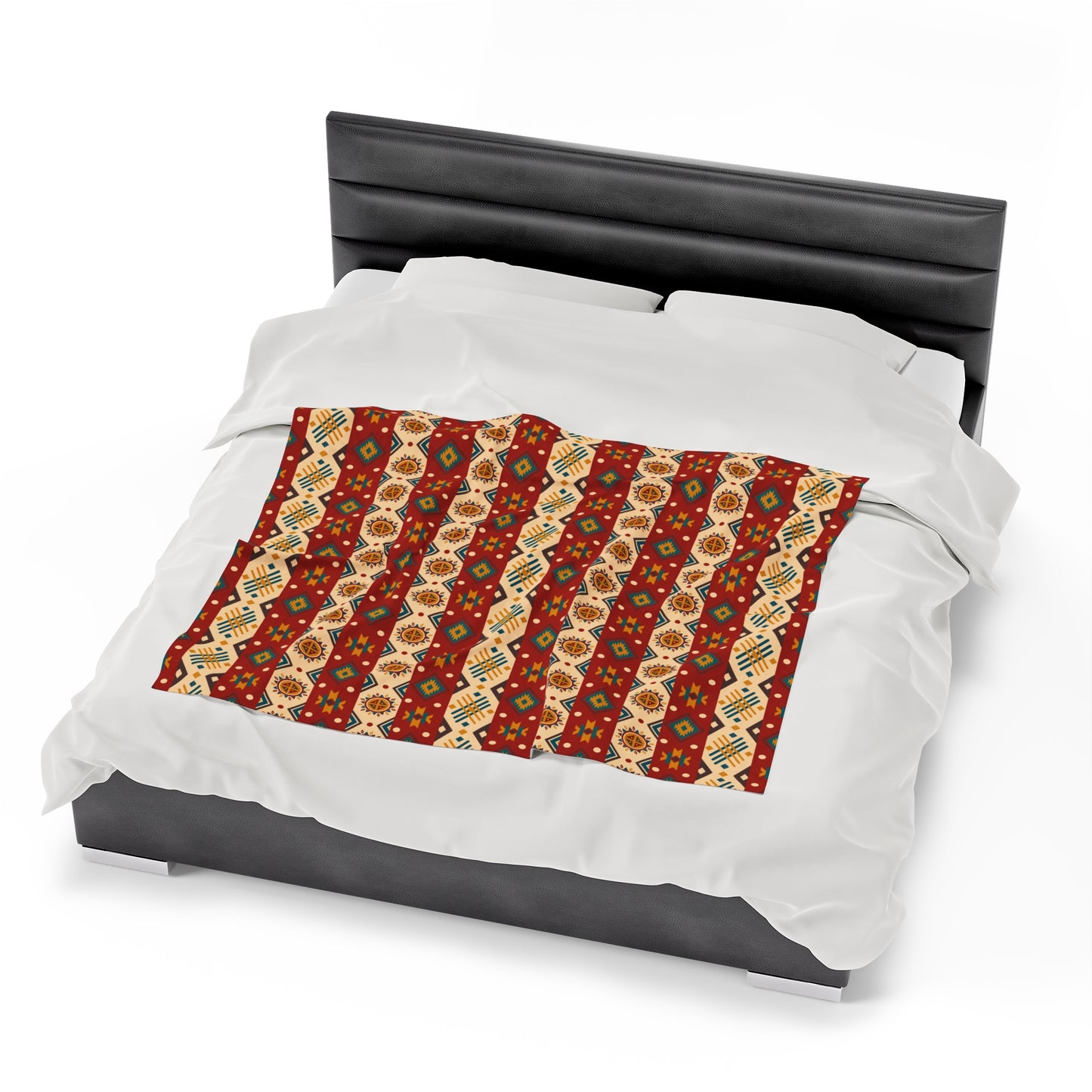 Aztec Velveteen Plush Blanket | Soft, Luxurious, Cultural, and Comforting | Available in Multiple Sizes