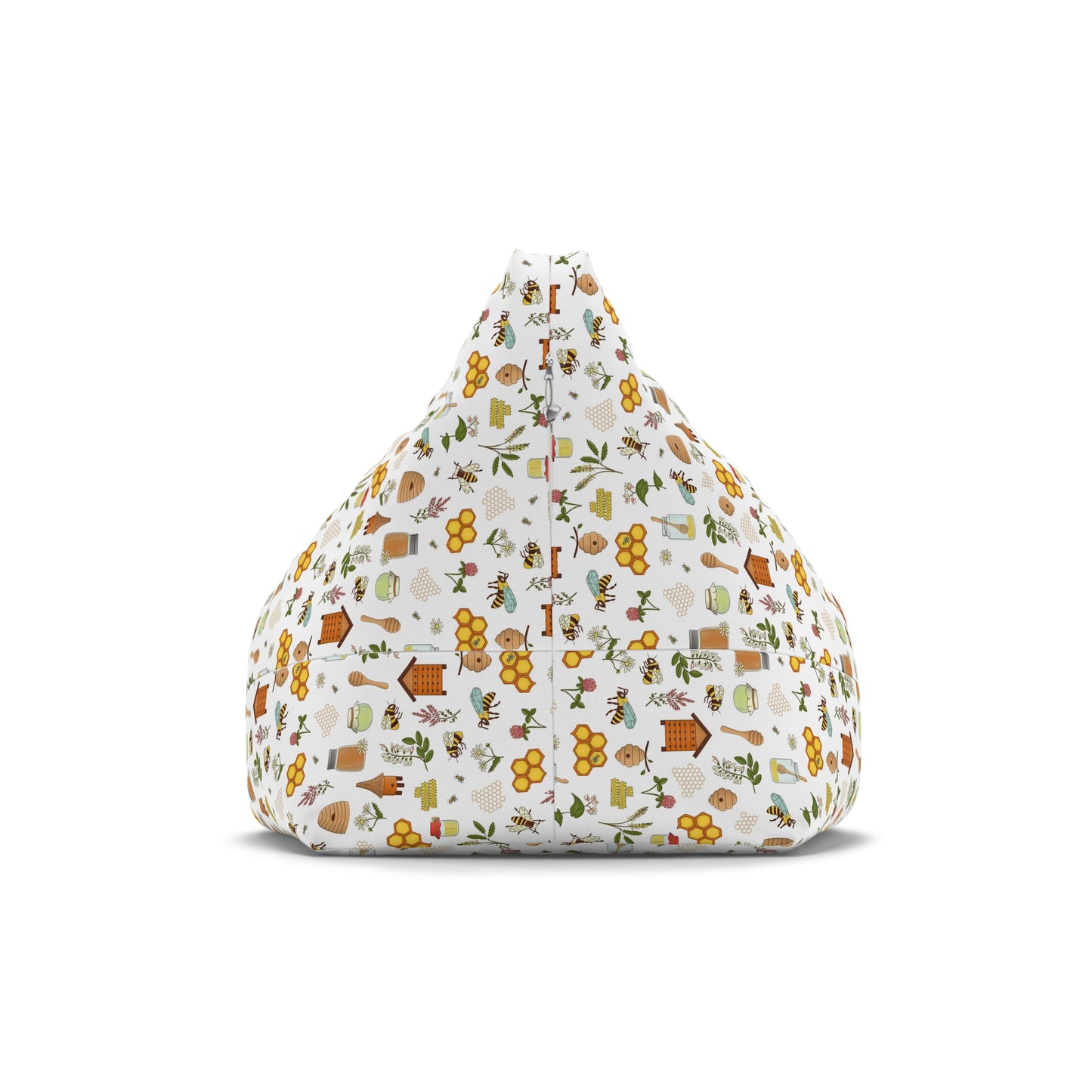 Honey Bee Bean Bag Chair Cover - Premium Polyester, Secure Zipper, 2 Size Options, Nature-Inspired Design