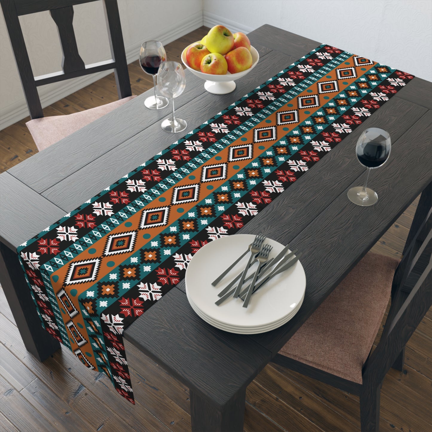 Aztec-Inspired Table Runner - Bold Patterns, Cotton Twill or Polyester - Ideal for Home Decor & Unique Gifts