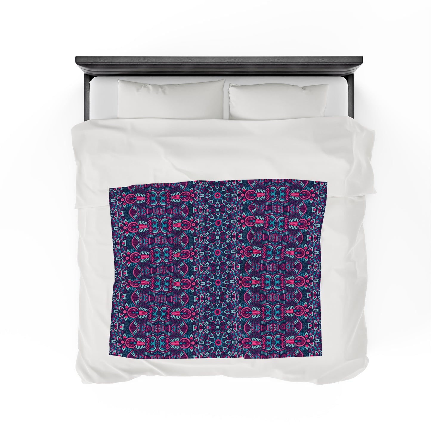 Mandala Velveteen Plush Blanket | Soft, Spiritual, Luxurious and Comforting | Available in Multiple Sizes
