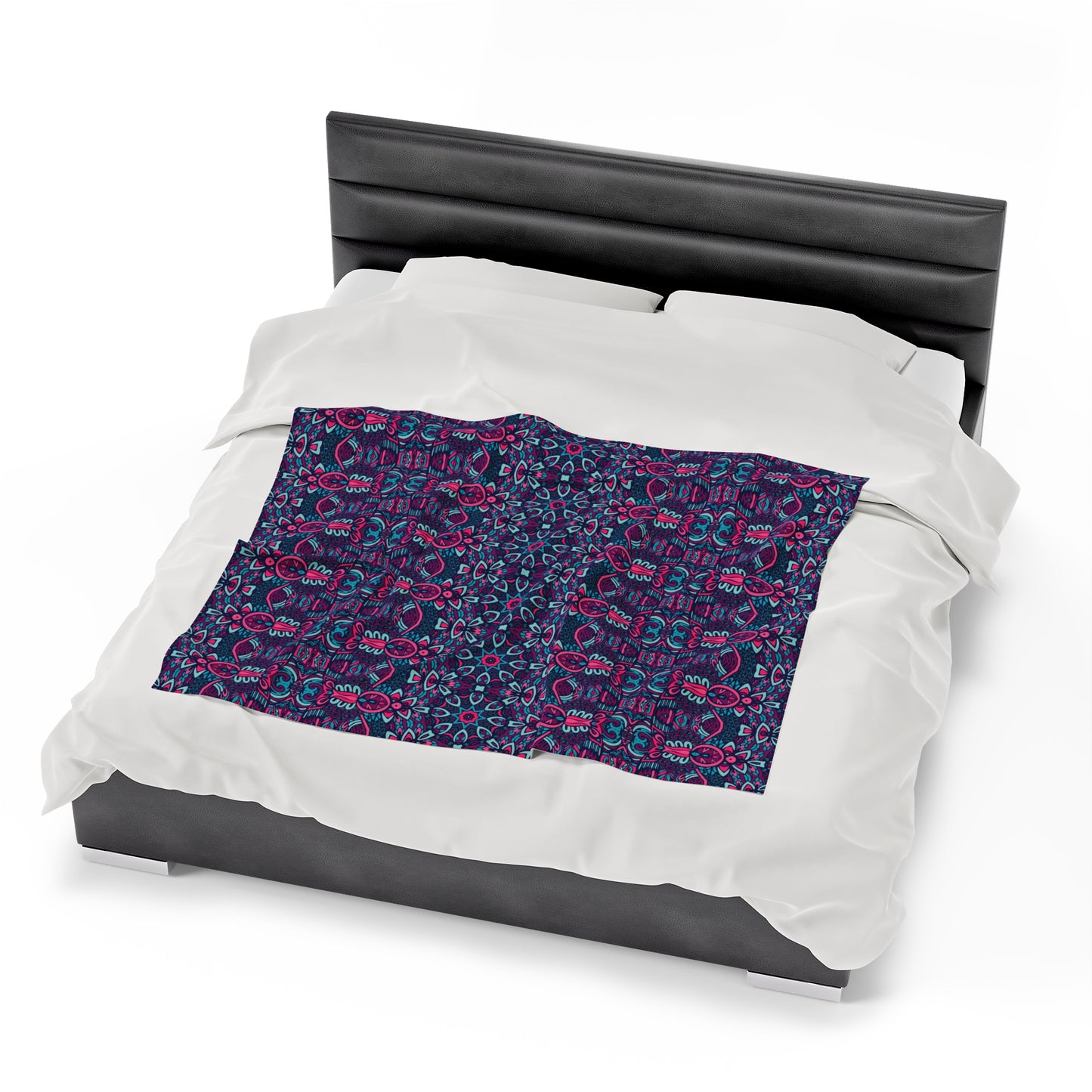 Mandala Velveteen Plush Blanket | Soft, Spiritual, Luxurious and Comforting | Available in Multiple Sizes