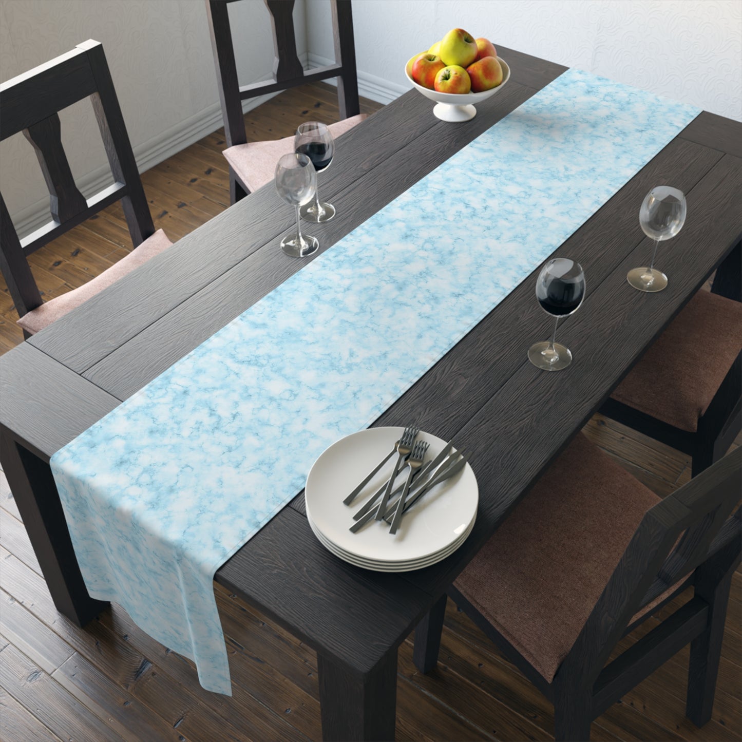 Marble Print Table Runner - Luxurious Elegance, Cotton Twill or Polyester - Perfect for Modern Home Decor