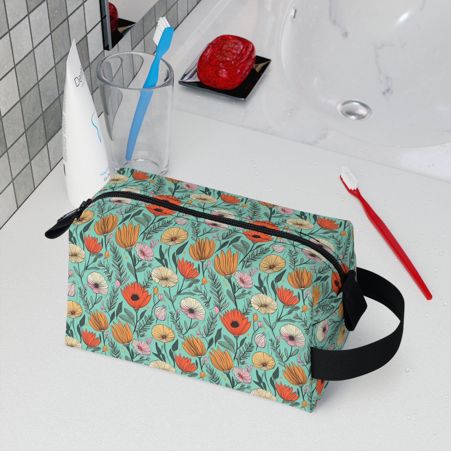 Boho Floral Toiletry Bag | Chic & Water-Resistant Organizer | Perfect for Camping, Travel, College