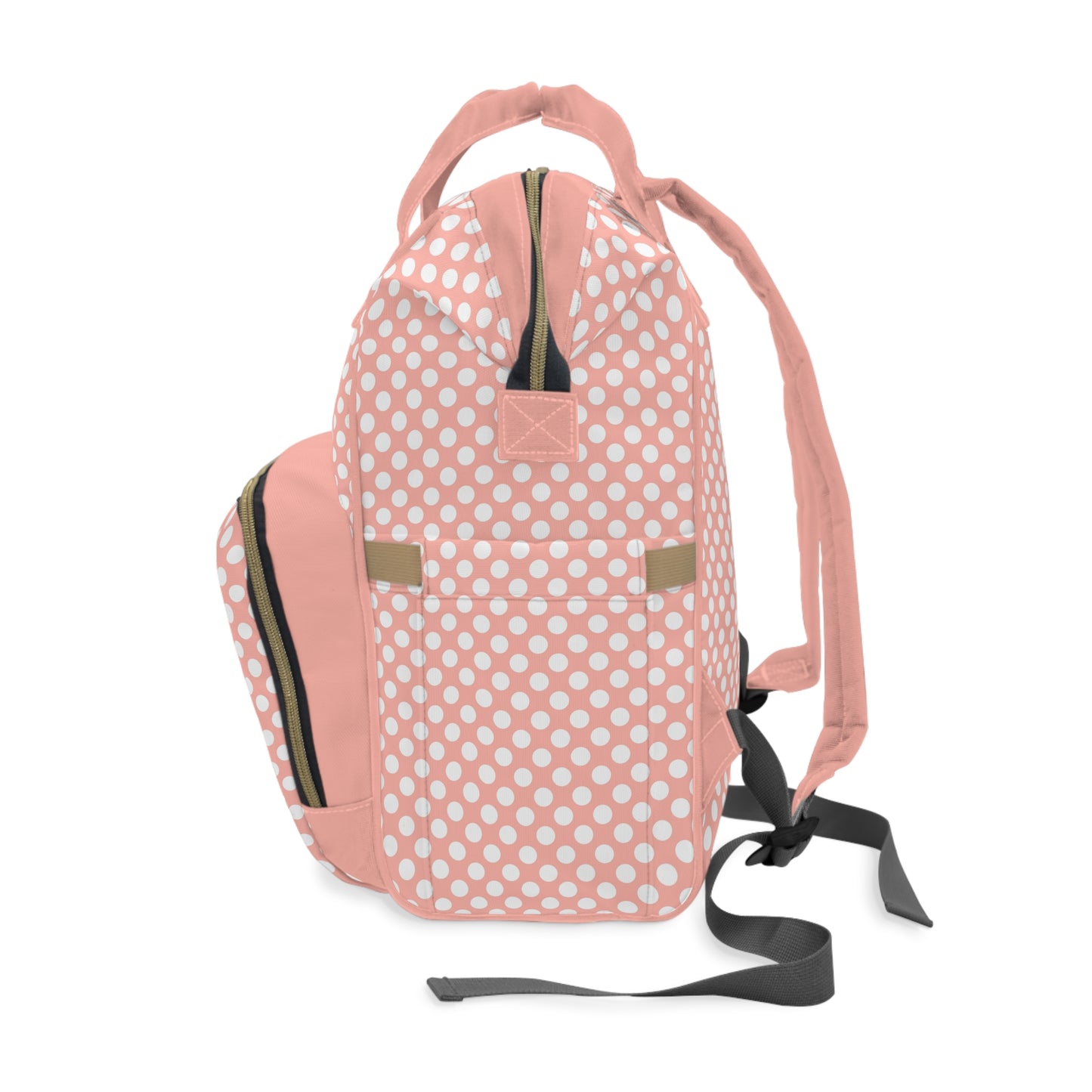 Pastel Polka Dot Diaper Backpack - Stylish & Multifunctional Baby Bag with Polka Dot Patterns, Perfect for Trendy Parents