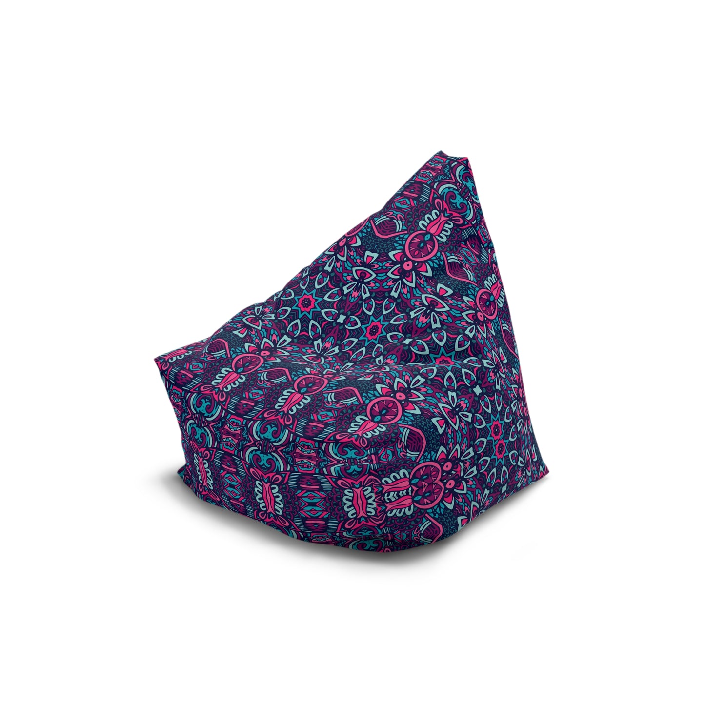 Mandala Bean Bag Chair Cover - Premium Polyester, Secure Zipper, 2 Sizes, Bohemian Design