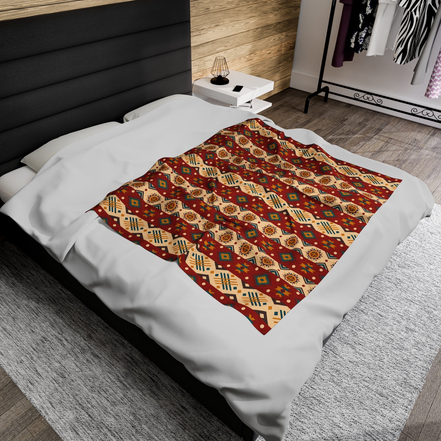 Aztec Velveteen Plush Blanket | Soft, Luxurious, Cultural, and Comforting | Available in Multiple Sizes