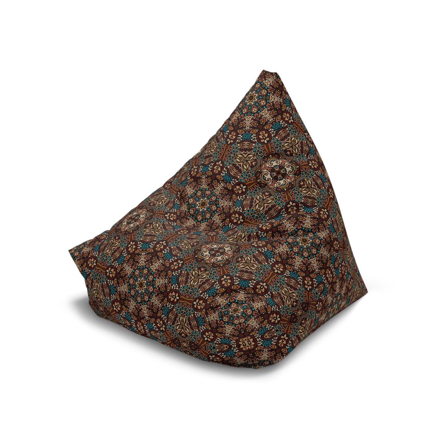 Mandala Bean Bag Chair Cover - Premium Polyester, Secure Zipper, 2 Sizes, Bohemian Design