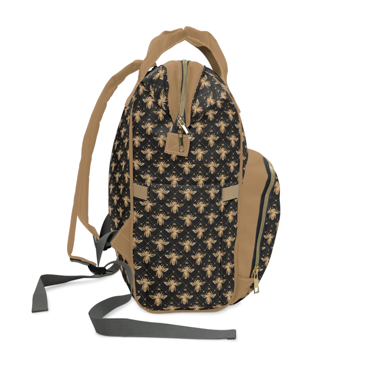 Honey Bee Diaper Backpack - Eco-Friendly & Stylish Baby Bag with Buzzing Bee Motifs, Perfect for Nature-Loving Parents