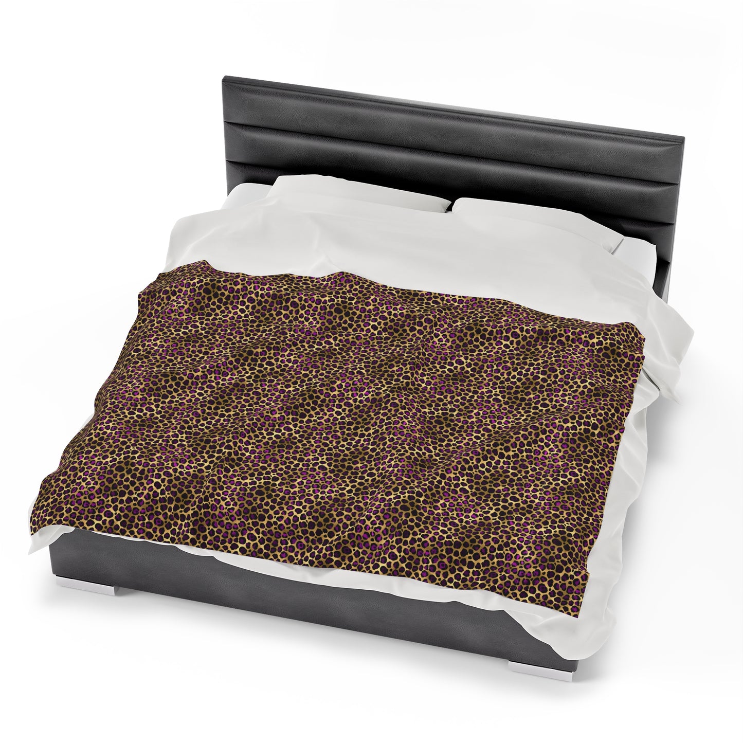 Leopard Velveteen Plush Blanket | Soft, Exotic, Luxurious and Comforting | Available in Multiple Sizes