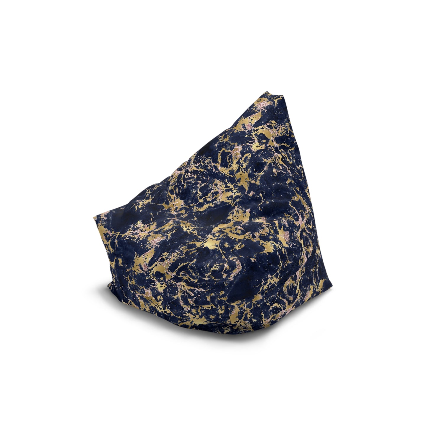 Marble Print Bean Bag Chair Cover - Elegant Polyester Slipcover with Secure Zip - Fits Various Sizes
