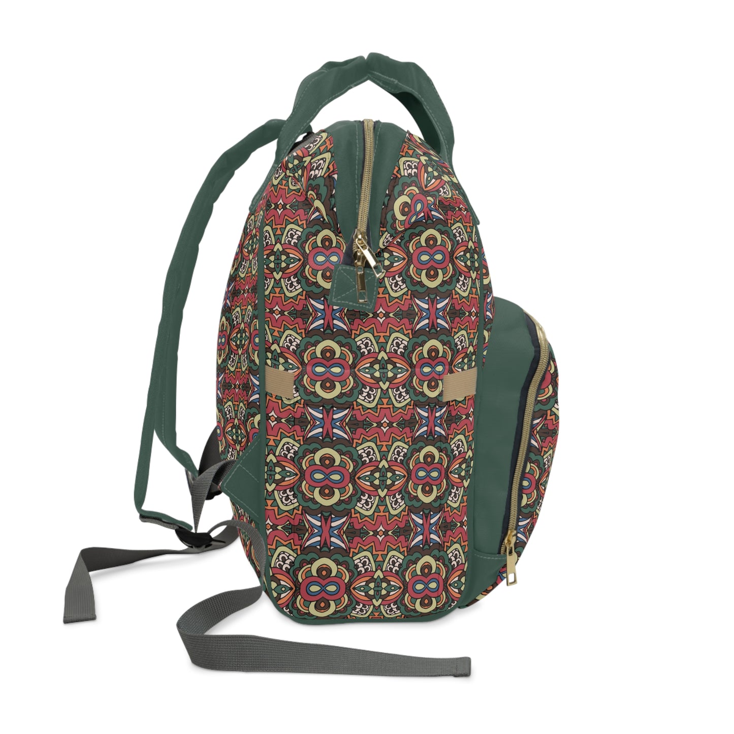 Mandala Diaper Backpack - Artistic & Multifunctional Baby Bag with Mandala Patterns, Ideal for Stylish Parents