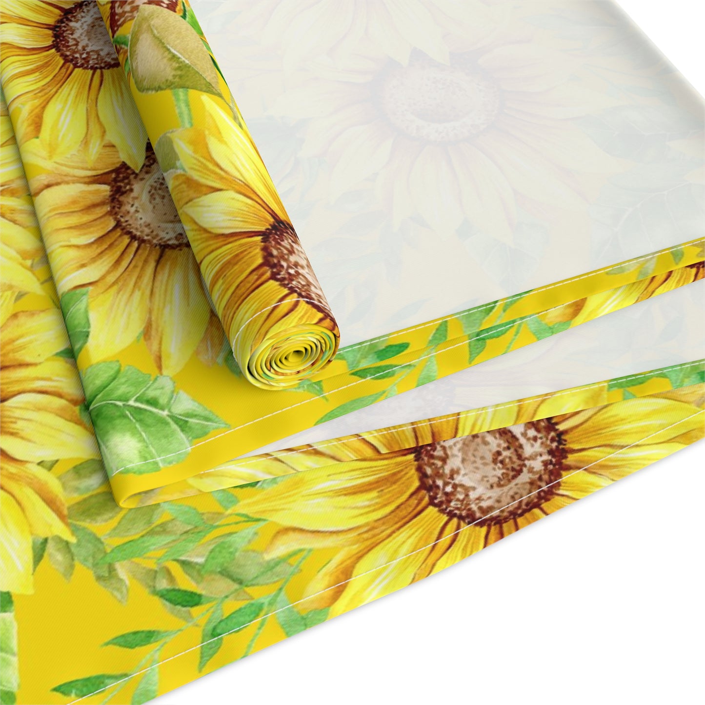 Sunflower Print Table Runner - Bright and Cheerful, Cotton Twill or Polyester - Perfect for Sunny Home Decor