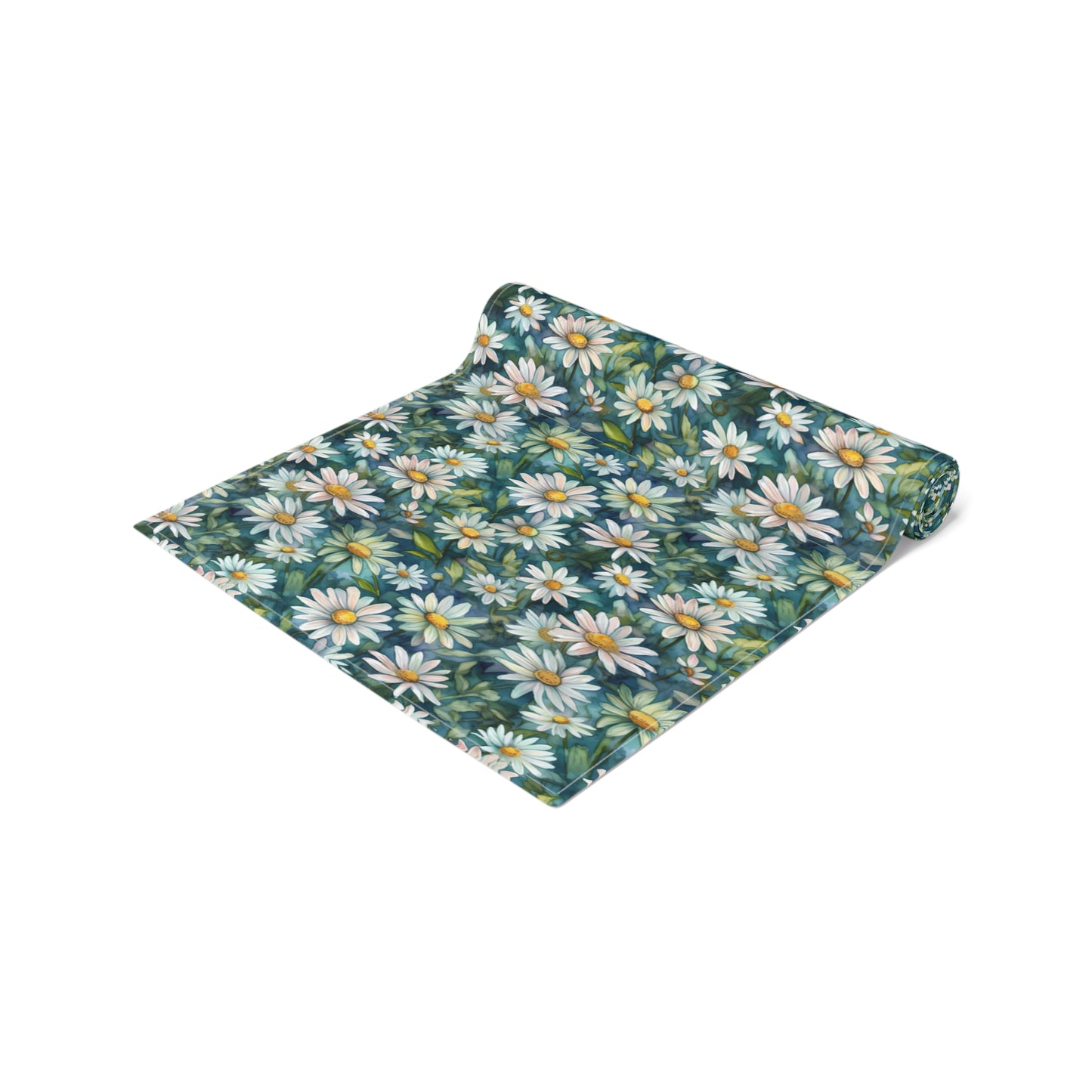 Daisy Print Table Runner - Fresh and Simple, Cotton Twill or Polyester - Perfect for Light & Airy Home Decor