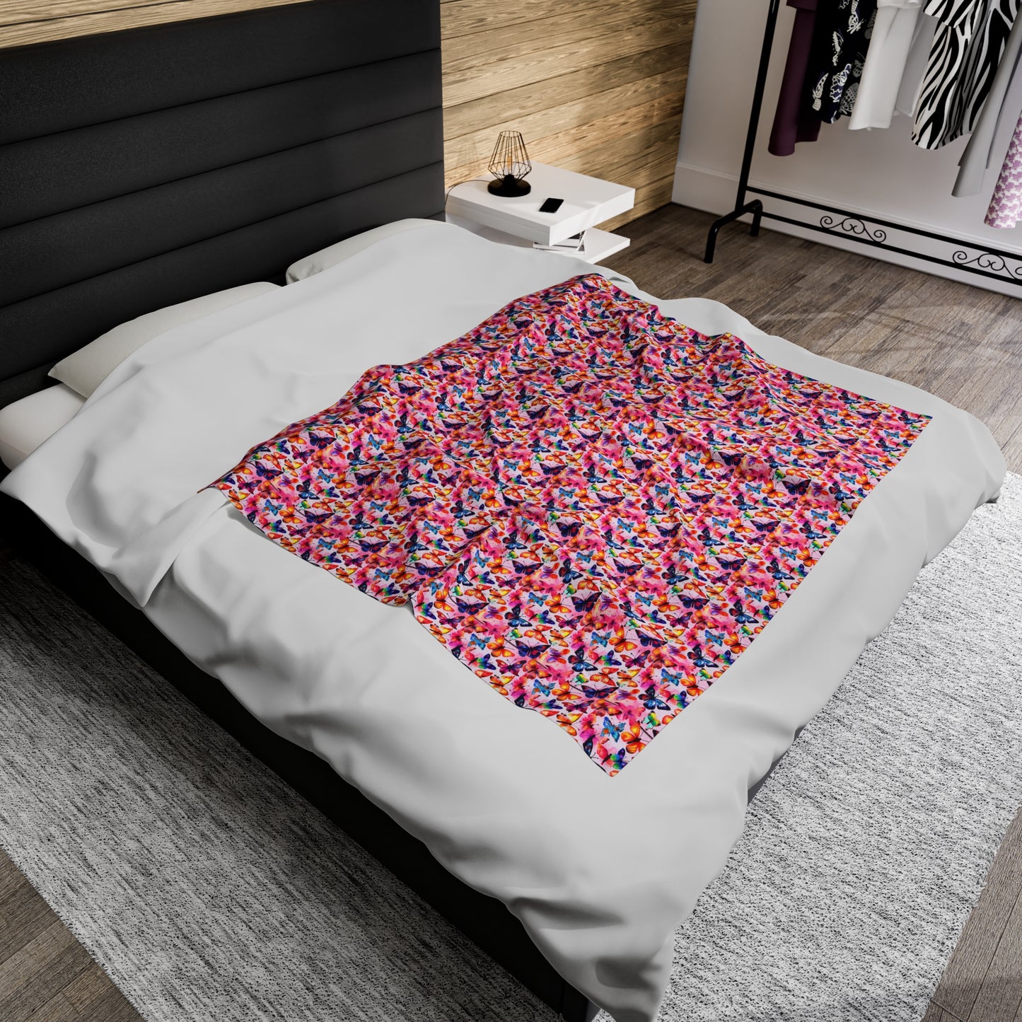Butterfly Velveteen Plush Blanket | Soft, Luxurious, Enchanting, and Comforting | Available in Multiple Sizes