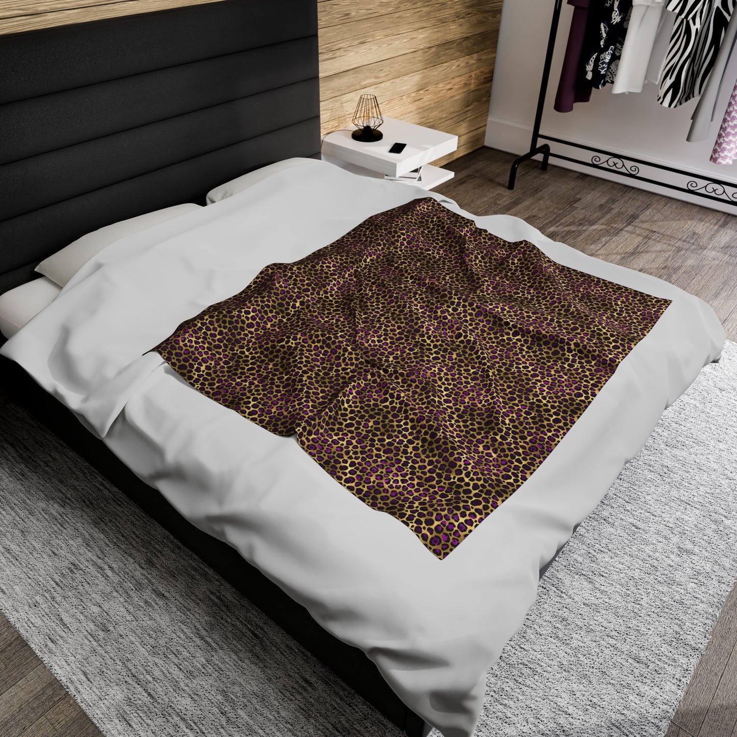 Leopard Velveteen Plush Blanket | Soft, Exotic, Luxurious and Comforting | Available in Multiple Sizes