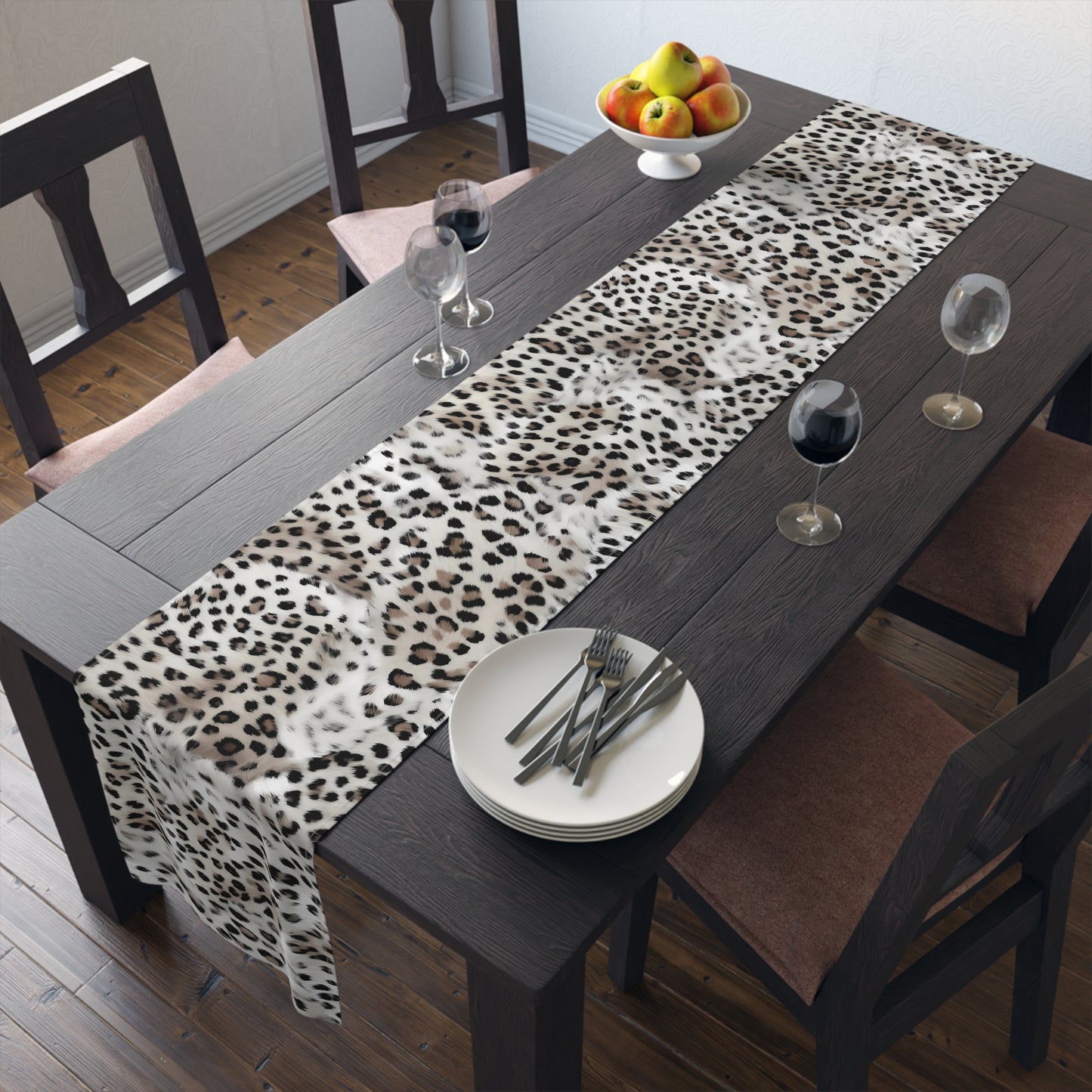 Leopard Print Table Runner - Bold Exotic Elegance, Cotton Twill or Polyester - Perfect for Safari & Glamorous Home Decor