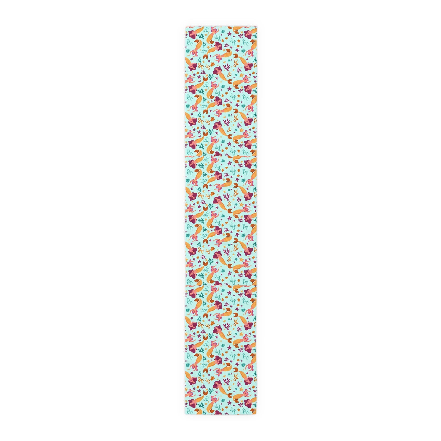 Mermaid Print Table Runner - Mystical Sea Charm, Cotton Twill or Polyester - Perfect for Enchanting Home Decor