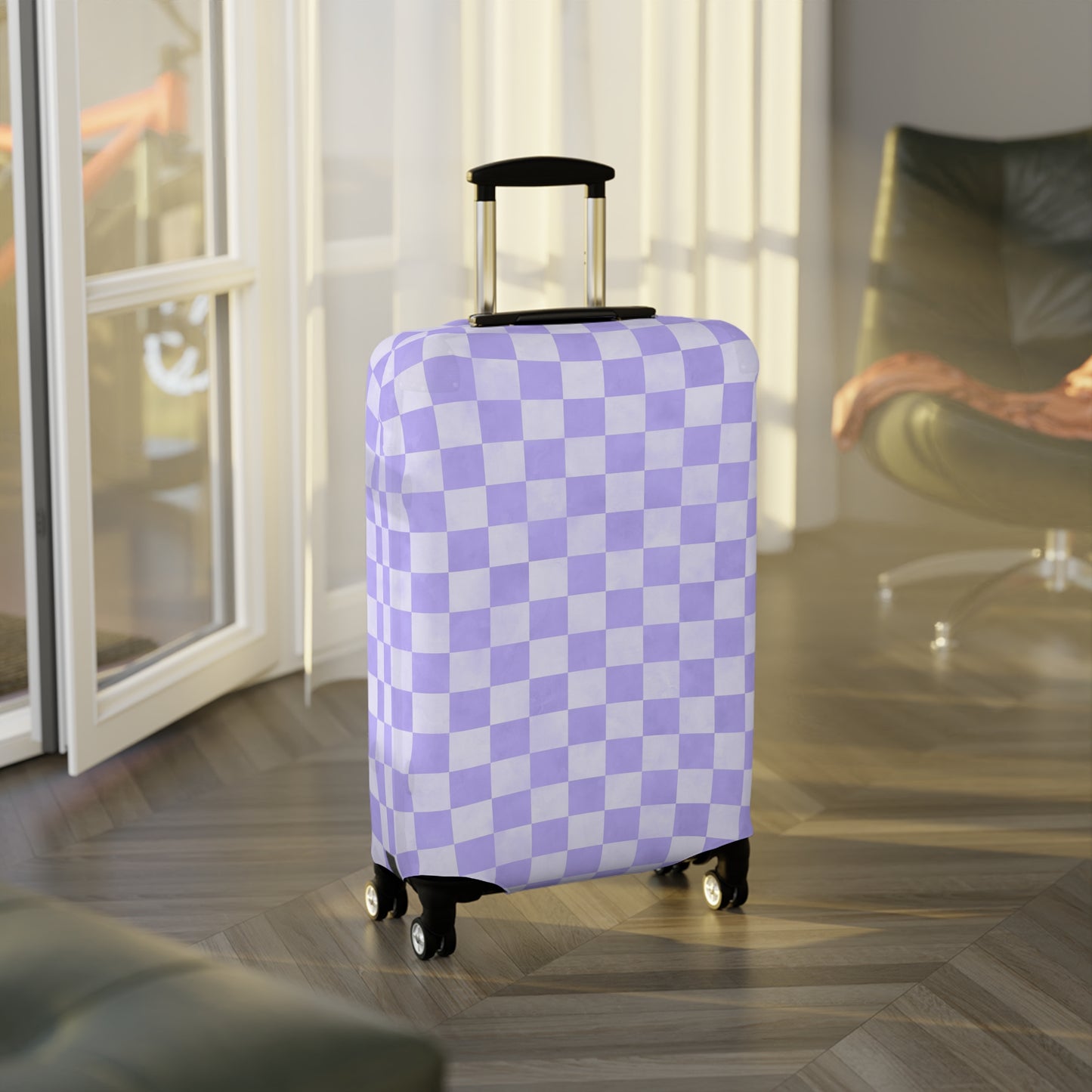 Pastel Checkers Luggage Cover - Checkers Suitcase Cover