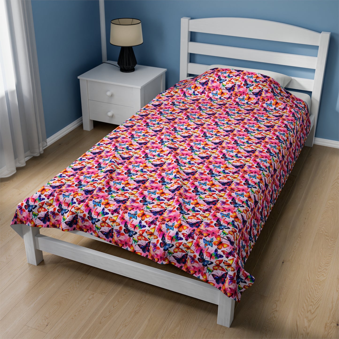 Butterfly Velveteen Plush Blanket | Soft, Luxurious, Enchanting, and Comforting | Available in Multiple Sizes