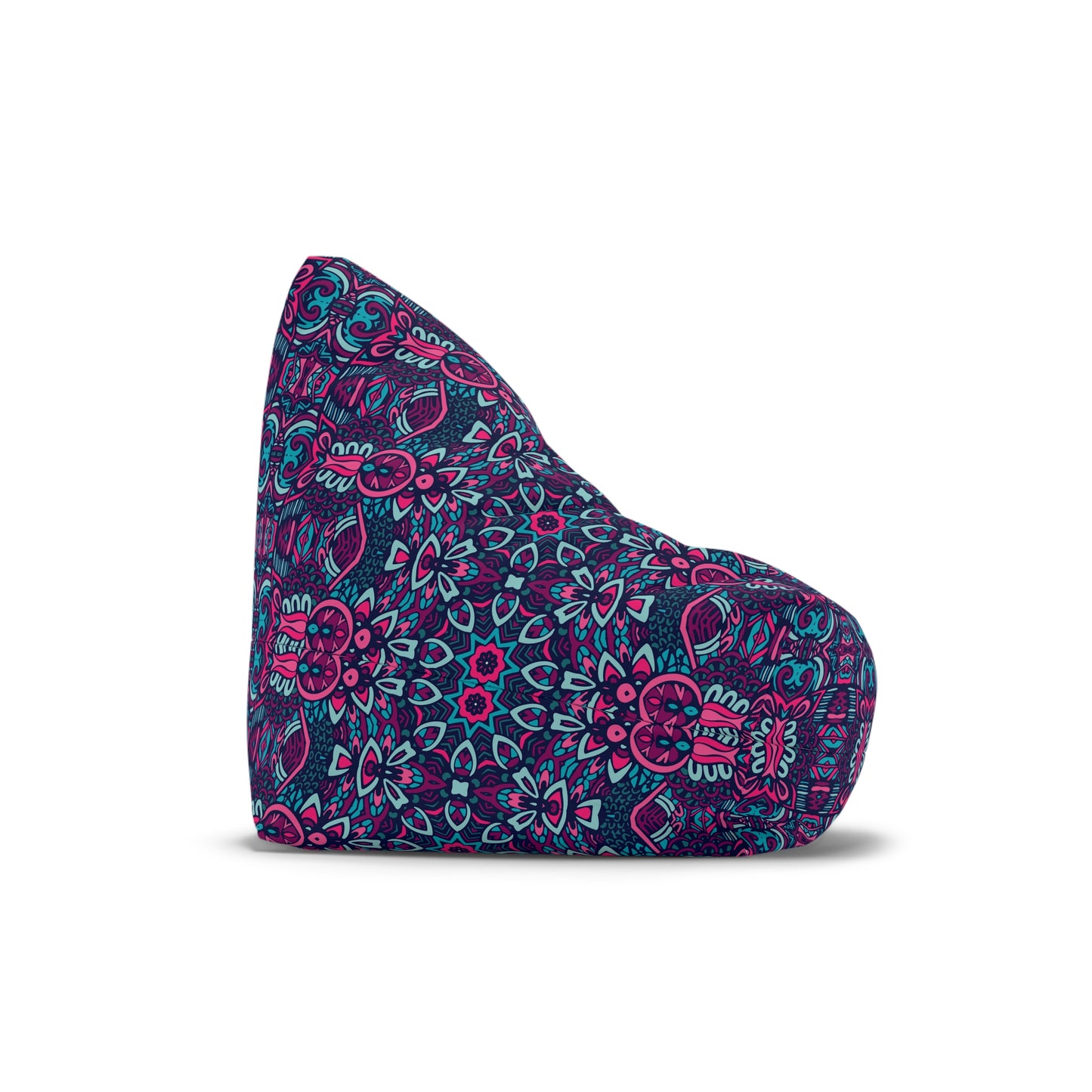 Mandala Bean Bag Chair Cover - Premium Polyester, Secure Zipper, 2 Sizes, Bohemian Design