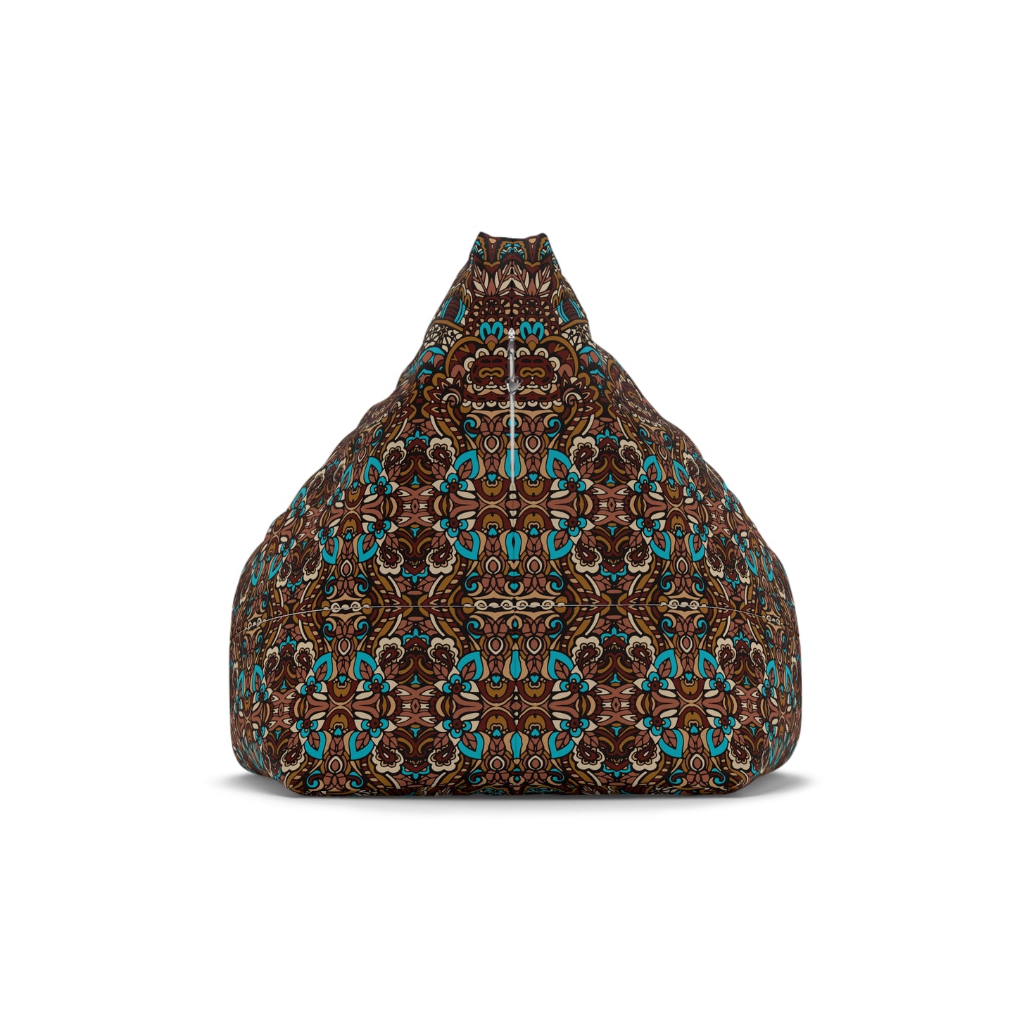 Mandala Bean Bag Chair Cover - Premium Polyester, Secure Zipper, 2 Sizes, Bohemian Design