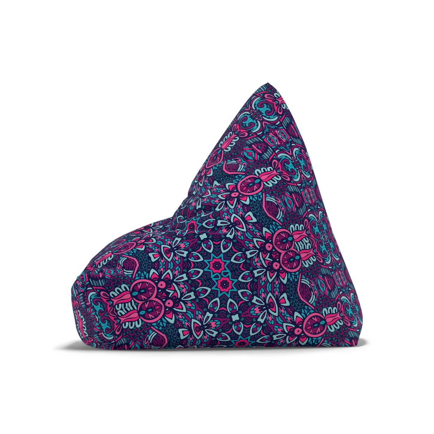 Mandala Bean Bag Chair Cover - Premium Polyester, Secure Zipper, 2 Sizes, Bohemian Design