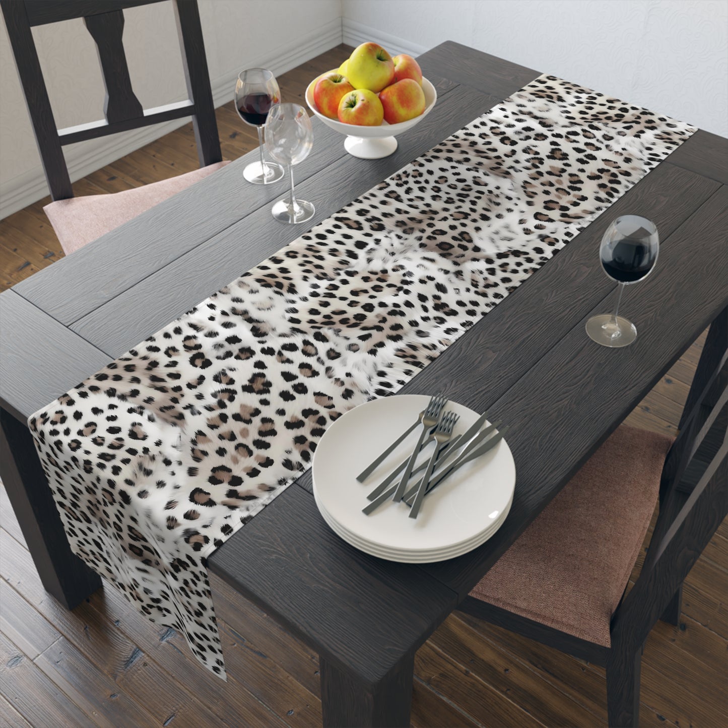 Leopard Print Table Runner - Bold Exotic Elegance, Cotton Twill or Polyester - Perfect for Safari & Glamorous Home Decor