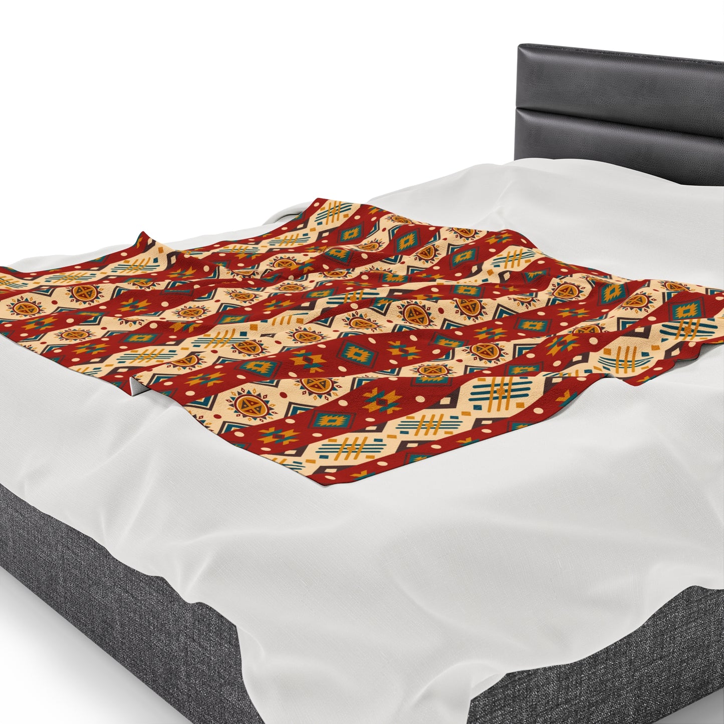 Aztec Velveteen Plush Blanket | Soft, Luxurious, Cultural, and Comforting | Available in Multiple Sizes