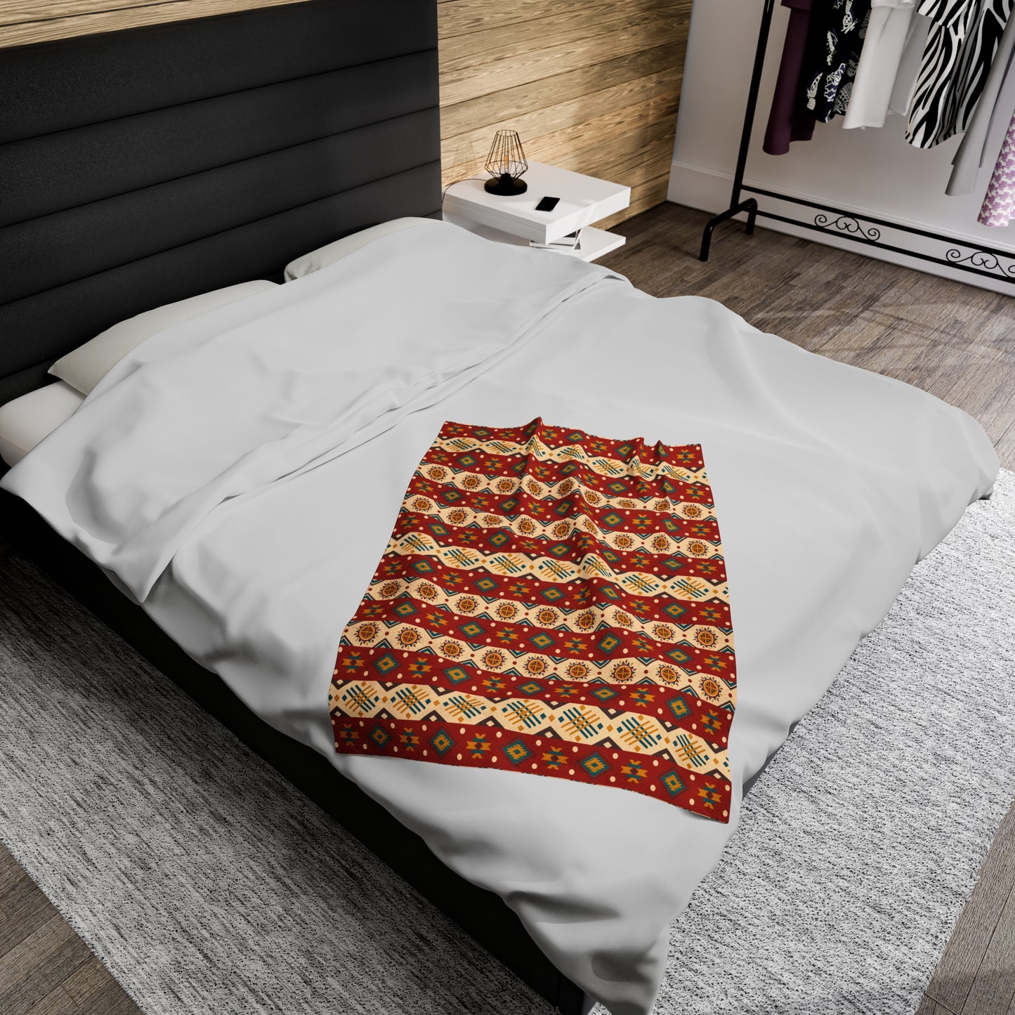 Aztec Velveteen Plush Blanket | Soft, Luxurious, Cultural, and Comforting | Available in Multiple Sizes